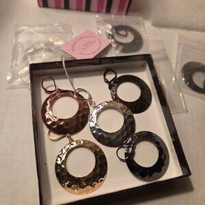 Garold C Miller  Vintage Hammered Metal Pierced Earrings (Set of 5)